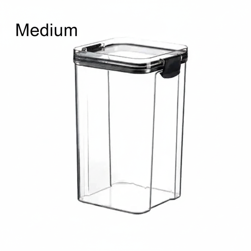 Multipurpose Food Storage Containers Set - Clear Jars with Lids for Cereal, Candy, and Dry Goods