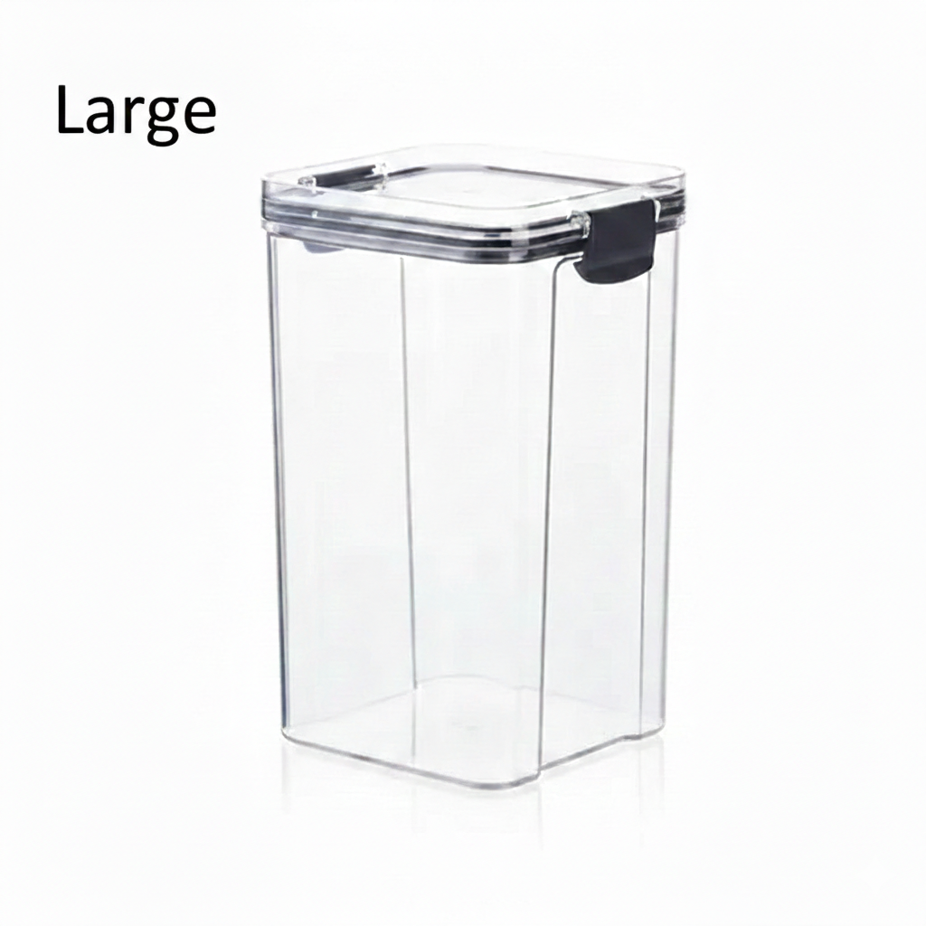 Multipurpose Food Storage Containers Set - Clear Jars with Lids for Cereal, Candy, and Dry Goods